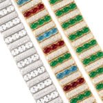 Wholesale Chunky Zircon Bracelet featuring wide paved bar links and oval CZ stones on platinum plated copper from JuneJewelry.com