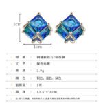 Princess cut geometric CZ stud earrings featuring 3D square cube prong settings and 925 sterling silver posts