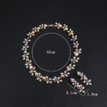 Wholesale Foliage Pearl Set featuring CZ micro paved leaf branches with colorful shell pearls on gold plated copper from JuneJewelry.com.