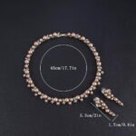 Wholesale Cluster Pearl Set featuring champagne shell pearls and CZ leaf motifs on gold plated copper from JuneJewelry.com.
