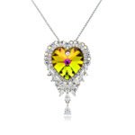 Ornate Swarovski Element Heart Pendant Necklace