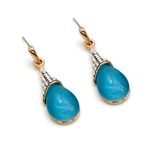 Wholesale opal drop earrings with cat's eye stone and rose gold plated zinc alloy from JuneJewelry.com – unique fashion jewelry for bulk orders.