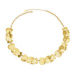 18K gold plated irregular textured disc sequins statement choker necklace model preview