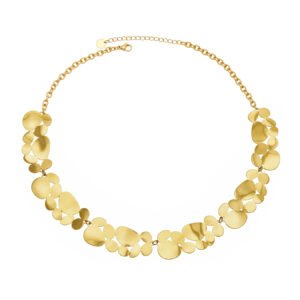 18K gold plated irregular textured disc sequins statement choker necklace model preview