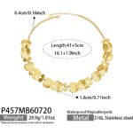 18K gold plated irregular textured disc sequins statement choker necklace model preview
