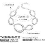 Gold, silver, and two-tone irregular oval link chain necklace and bracelet jewelry set model wear
