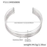 Gold and silver multi strand wire choker necklace, cuff bangle, and statement ring set model preview