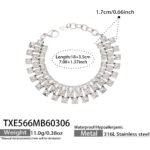 Three-row geometric pyramid stud choker necklace and matching bracelet set in 18K gold plated and silver 316L stainless steel finishes.