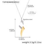 Stainless steel abstract twisted ribbon geometric pendant necklace, chain bracelet, and drop earrings set.