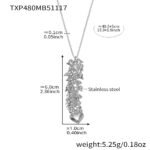 Gold and silver cascading heart tassel pendant necklace and drop earrings set model preview