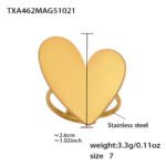 Stainless steel gold heart jewelry set featuring a long station sweater necklace, double heart drop earrings, and a large heart statement ring.