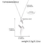 Stainless steel abstract twisted ribbon geometric pendant necklace, chain bracelet, and drop earrings set.
