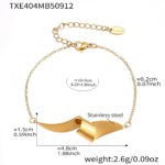 Stainless steel abstract twisted ribbon geometric pendant necklace, chain bracelet, and drop earrings set.