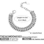 316L stainless steel woven mesh link chain choker necklace and matching bracelet jewelry set in 18K gold and silver finishes.