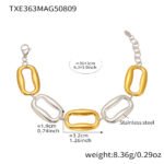 Stainless steel chunky oval link chain necklace and bracelet jewelry set model look