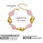 Chunky irregular resin nugget and gold plated molten metallic beaded necklace and bracelet set