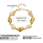 Chunky irregular resin nugget and gold plated molten metallic beaded necklace and bracelet set