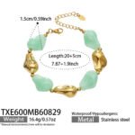 Chunky irregular resin nugget and gold plated molten metallic beaded necklace and bracelet set