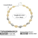 Chunky irregular resin nugget and gold plated molten metallic beaded necklace and bracelet set