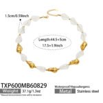 Chunky irregular resin nugget and gold plated molten metallic beaded necklace and bracelet set