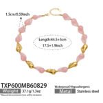 Chunky irregular resin nugget and gold plated molten metallic beaded necklace and bracelet set