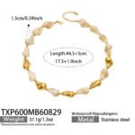 Chunky irregular resin nugget and gold plated molten metallic beaded necklace and bracelet set