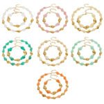 Chunky irregular resin nugget and gold plated molten metallic beaded necklace and bracelet set