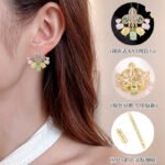 Vintage chandelier CZ fan stud earrings featuring marquise halo frames, oval ice-flower textured stones, and 925 sterling silver ear posts