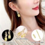 Crackle ice flower CZ wing drop earrings featuring a swept pavé wing design and rectangular ice crackle gem with 925 sterling silver posts