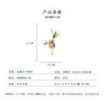 Playful Chinese style panda bamboo branch CZ brooch wholesale featuring a micro-pave cubic zirconia panda hugging a gold-plated bamboo stalk with green enamel and pave crystal leaves from junejewelry.com