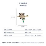 Panda brooch wholesale featuring micro-pavé cubic zirconia panda hugging a gold bamboo stalk with marquise emerald green crystal leaves from junejewelry.com