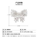 Pearl butterfly brooch wholesale featuring delicate pavé cubic zirconia wings, pearl-tipped accents, and a silver-plated finish from junejewelry.com