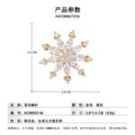 Elegant icy winter style snowflake CZ brooch wholesale featuring brilliant marquise-cut cubic zirconia petals and round CZ accent tips from junejewelry.com