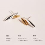 Wholesale two-tone dual spindle bar stud earrings with genuine 18K gold and white gold plating on copper