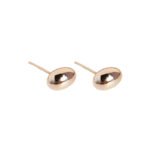 Wholesale chunky oval pebble stud earrings with 18K gold, white gold, and silver plating on copper