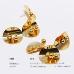 Wholesale avant-garde multi-disc statement dangle earrings with genuine 18K gold and white gold plating on copper