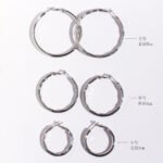 Wholesale classic textured bamboo wavy hoop earrings in multiple sizes with genuine 18K gold and white gold plating on copper Product Description