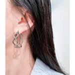 Wholesale modern textured wavy layered hoop earrings with genuine 18K gold and white gold plating on copper
