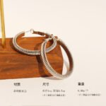 Wholesale modern textured ribbed coil hoop earrings with genuine 18K gold and white gold plating on copper