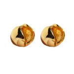 Wholesale bold chunky dome huggie hoop earrings with genuine 18K gold plating on copper