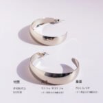 Wholesale chunky wide curved open hoop earrings with genuine 18K gold and white gold plating on copper