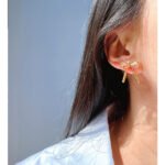 Wholesale twisted rope bow knot stud earrings with genuine 18K gold and white gold plating on copper