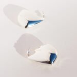 Wholesale chunky geometric curved drop statement earrings with genuine 18K gold plating on copper