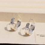 Wholesale bold textured multi strand layered hoop statement earrings with genuine 18K gold and white gold plating on copper