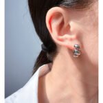 Wholesale chunky curb chain huggie hoop earrings with genuine 18K gold and white gold plating on copper