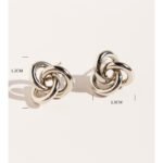 18K gold and white gold plated knot stud earrings wholesale