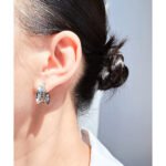 Wholesale modern swirl sculptural chunky stud earrings with genuine 18K gold and white gold plating on copper