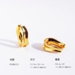 Wholesale modern sculptural twisted wave huggie hoop earrings with genuine 18K gold and white gold plating on copper