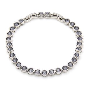 Gold and silver round bezel set Swarovski Element crystal tennis bracelet wholesale