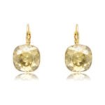 Cushion cut Swarovski Element crystal leverback drop earrings wholesale